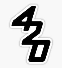 420 black and white weed sticker