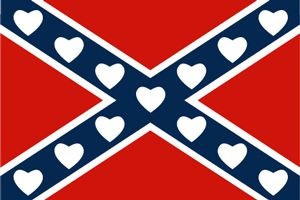 confederate flag with hearts sticker