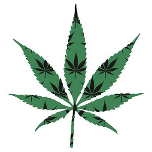 Weed Leaf with Weed Pattern Sticker