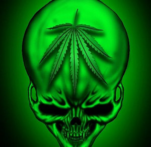weed skull sticker