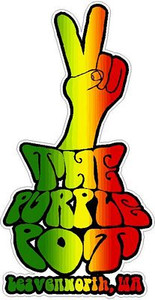 purple pot rasta logo sticker