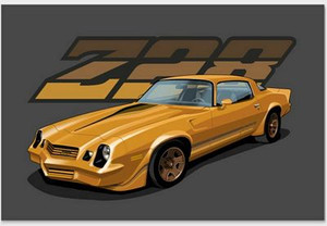 CAMARO Z28 GOLD car pic sticker