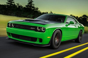 DODGE CHALLENGER GREEN car pic sticker