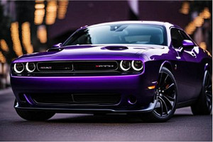 DODGE CHALLENGER PURPLE car pic sticker