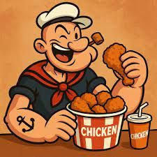 POPEYE KFC FUNNY STICNER
