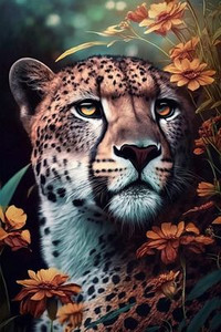 CHEETAH WILD ANIMAL AI ART STICKER 12