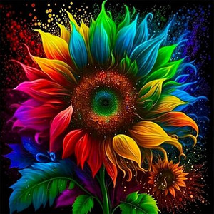 SUN FLOWER LGBTQ AI ART STICKER 5