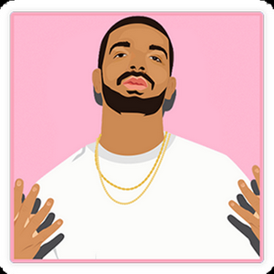DRAKE pink square band sticker