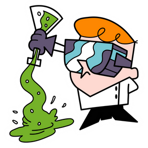dexter lab chemistry cartoon sticker