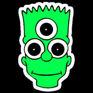 bart 3 eyed alien simpson sticker