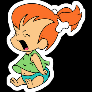 Pebbles Flintstone CRYING Color Decal Sticker