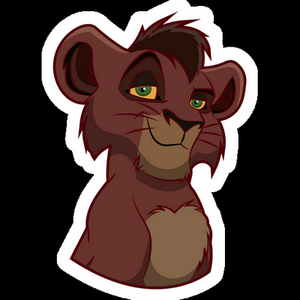 lion king kovu grin weatherproof sticker