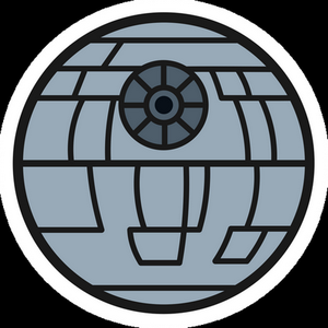 star wars death star cartoon sticker