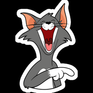 happy tom cartoon sticker