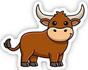 Cute Bull Sticker Cowboy Sticker