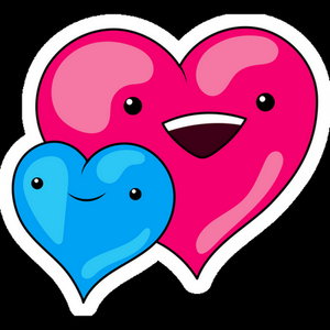 happy hearts cartoon sticker