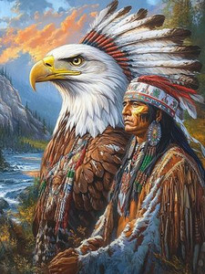eagle with chief indian sticker