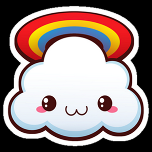 happy cloud rainbow LGBTQ sticker