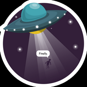 alien finally weatherproof vinyl sticker