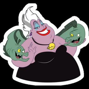 ariel little mermaid ursula flotsam jetsam Cartoon Sticker