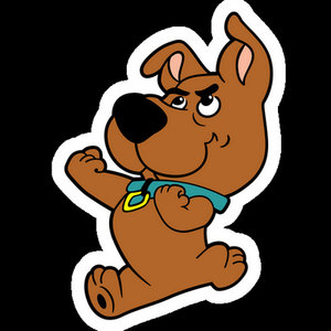 scrappy doo fighting cartoon sticker