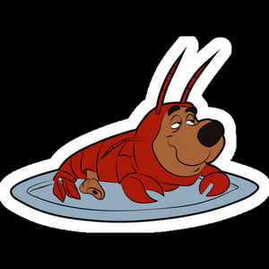 scrappy doo lobster cartoon sticker