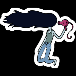 at marceline hair dryer girl sticker