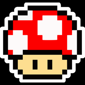 mario mushroom pixel gamer sticker