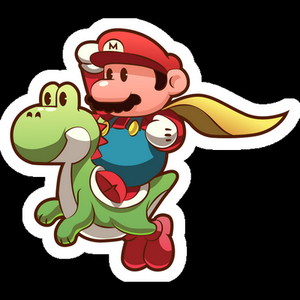 super mario and yoshi gamer sticker