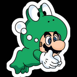 super mario frog gamer sticker