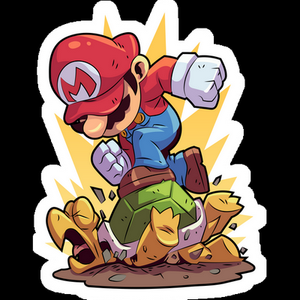 super mario victory gamer sticker