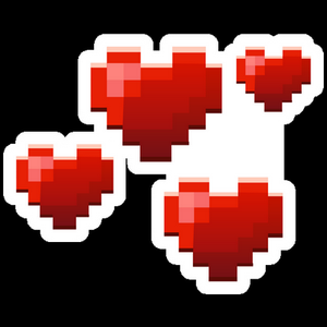 minecraft hearts gamer sticker