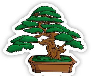Bonsai plant flower sticker