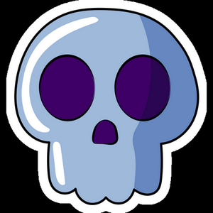 blue skull SKULL STICKER