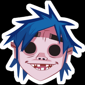gorillaz head zombie sticker