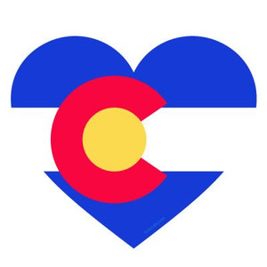 Colorado love flag heart sticker
