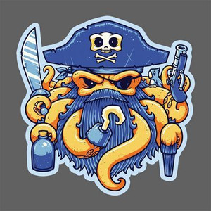 Capt Arrrctopus ZOMBIE STICKER