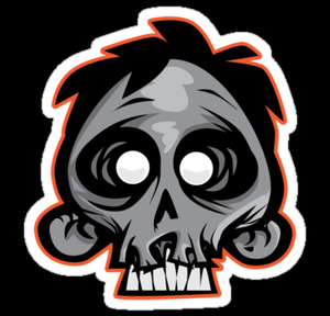 zombie skull sticker