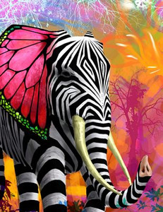 1 Psychedelic animals car window or wall decal 1