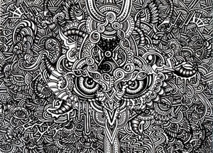 psychedelic faces wall decal car sticker 06