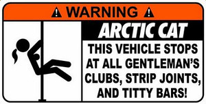 Artic Cat Funny Warning Sticker Set 8