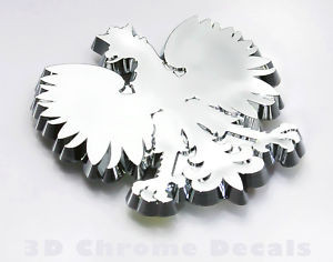 Poland Polish Polski Eagle Chrome Decal Sticker Label