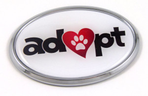Adopt Oval 3D Adhesive Chrome Emblem