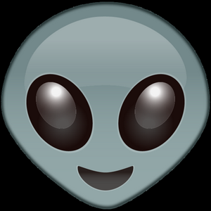Alien Emoji BLUE Alien Head Sticker
