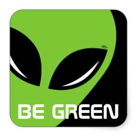 be green alien sticker