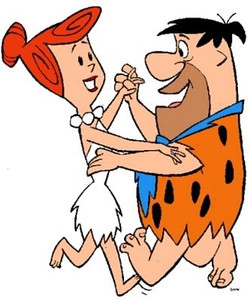 Fred and Wilma Flintstone Dancing Decal Sticker