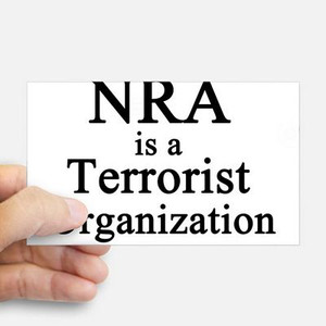 NRA IS A TERRORIST ORGANIZATION sticker rectangle