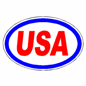 USA Oval car decal