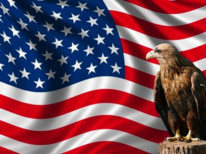 American USA Flag With Eagle