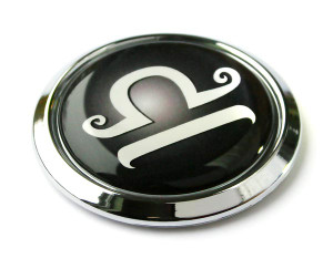 Libra 3D Adhesive Chrome Zodiac Auto Emblem